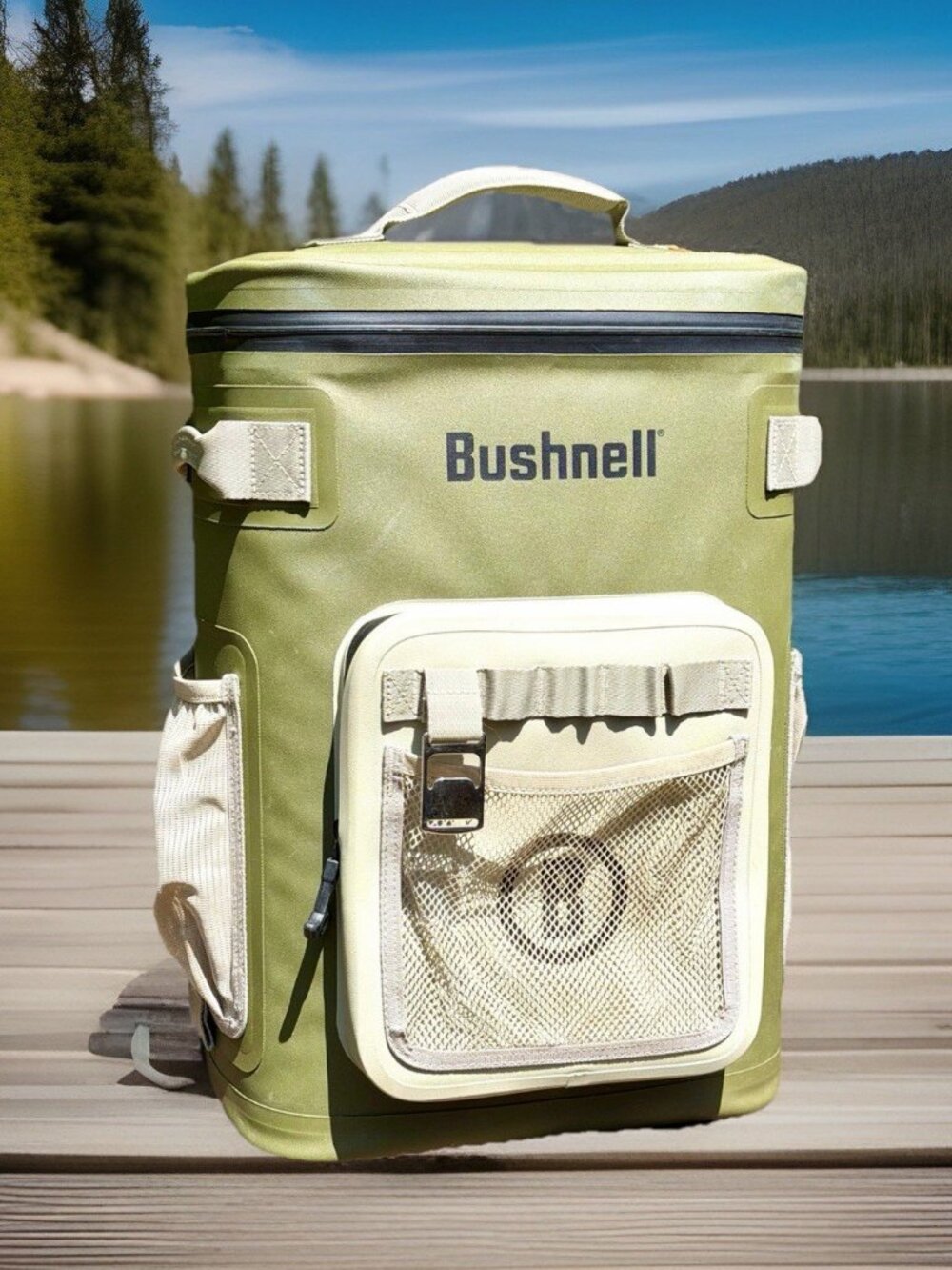 Bushnell 24 Can Leakproof Backpack Cooler Green Waterproof Used Once MINT